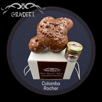 Colomba Rocher, con vasetto di Crema Spalmabile alla Gianduia